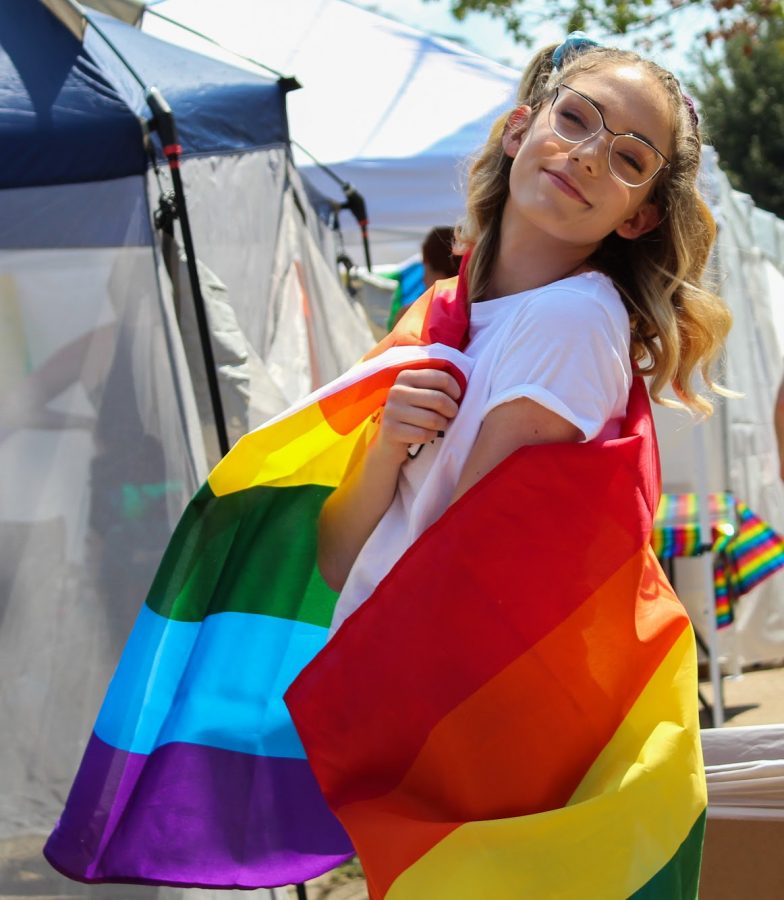 Senior Sophia Zimmerman at the Dallas Pride Parade.