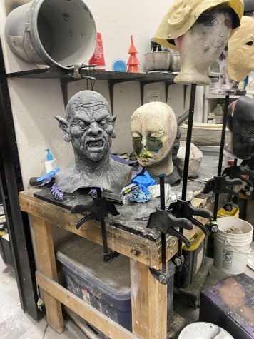 Masks sculpted and painted in-house for Dark Hours Halloween show.