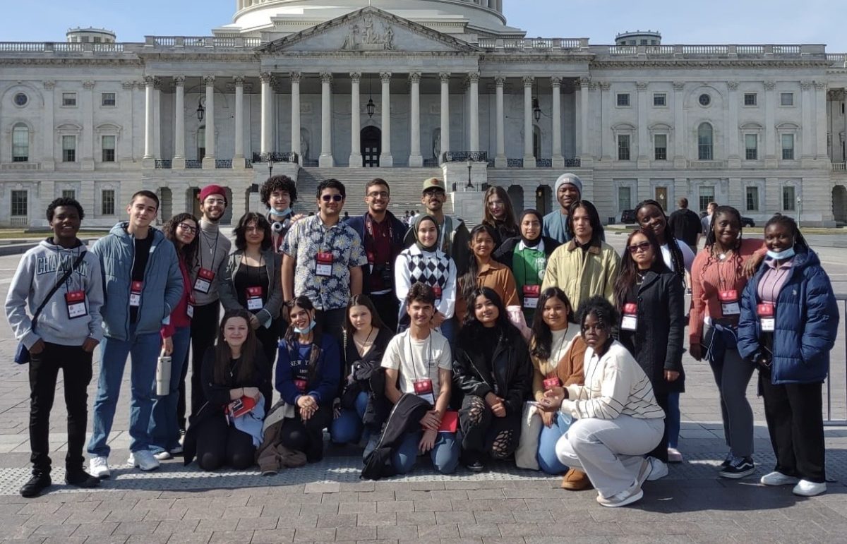 Civic education week participants in front of the US Capitol building in Washington DC